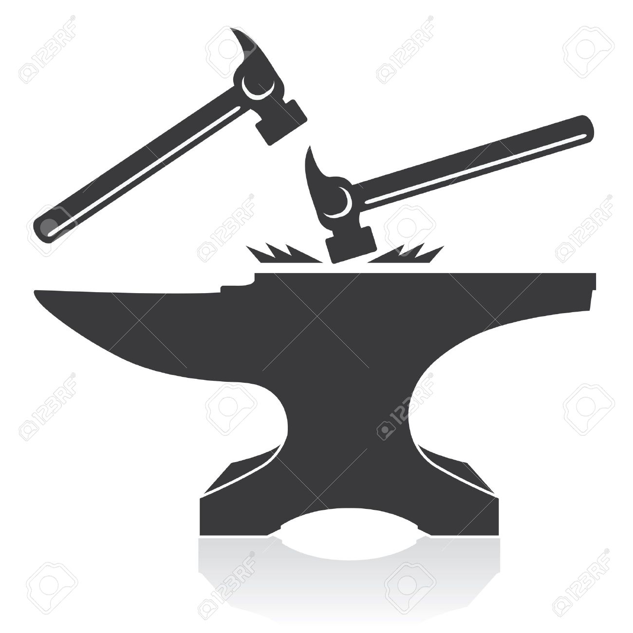Anvil and hammer clipart.
