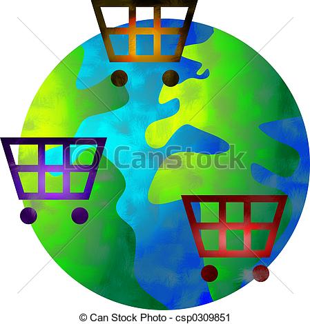 Clipart of shopping world.
