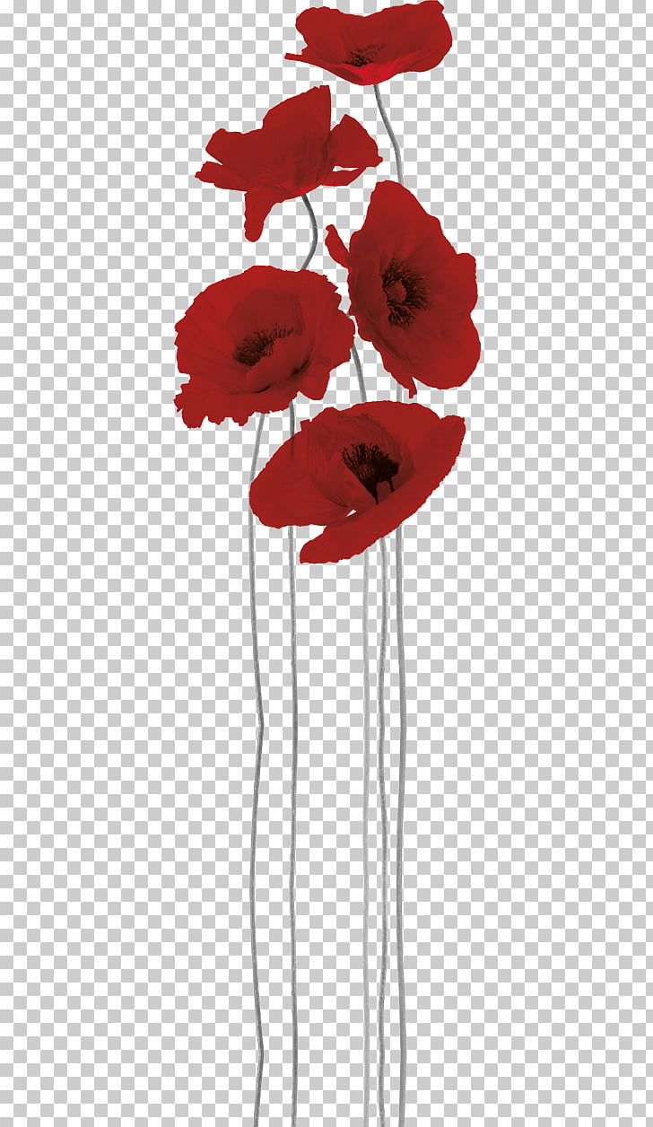 Paper Sticker Poppy Painting Mural, anzac day poppy PNG.
