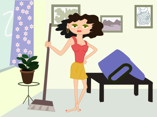 Apartment Cleaning Cartoon Clipart.