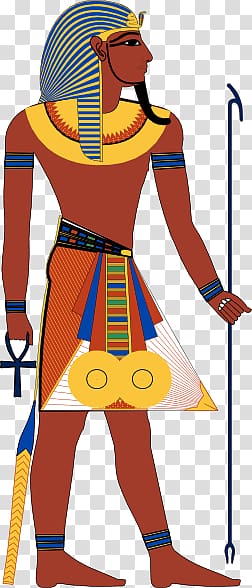 Egyptian illustration, Right Facing Pharaoh transparent.