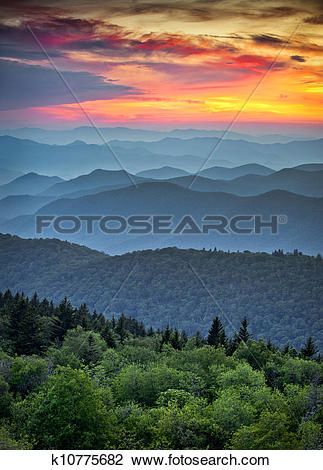 Stock Photo of Blue Ridge Parkway Scenic Landscape Appalachian.