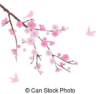 Cherry tree branch clipart.