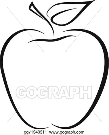 Vector Art Sketch Of Apple Clipart Drawing Gg71340311 GoGraph.