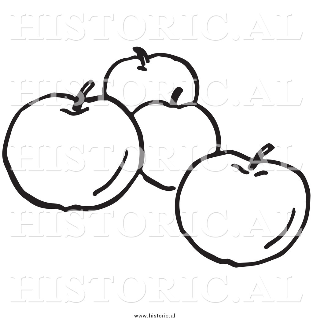 Black and White Apple Clipart Free.