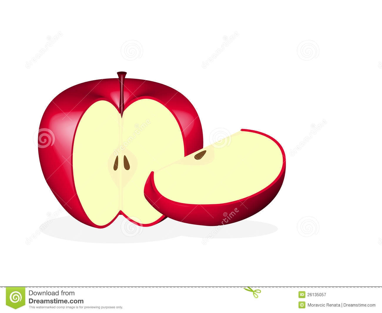 Cut Apple Clipart.