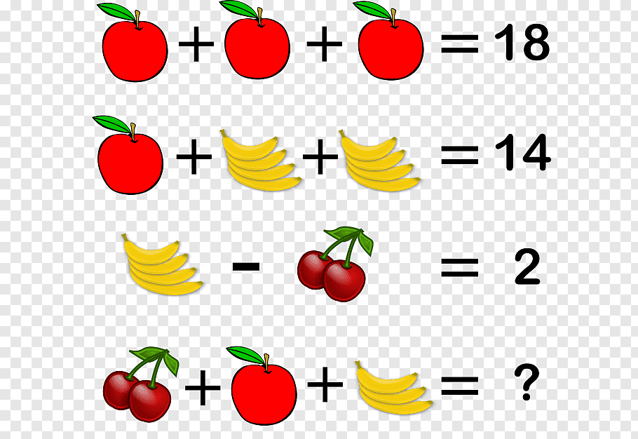 Three red apples illustration, Fruit Math Mathematics.