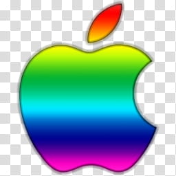 Rainbow Apple, multicolored Apple logo transparent.