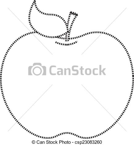 Clip Art Vector of Dotted Frame Apple.