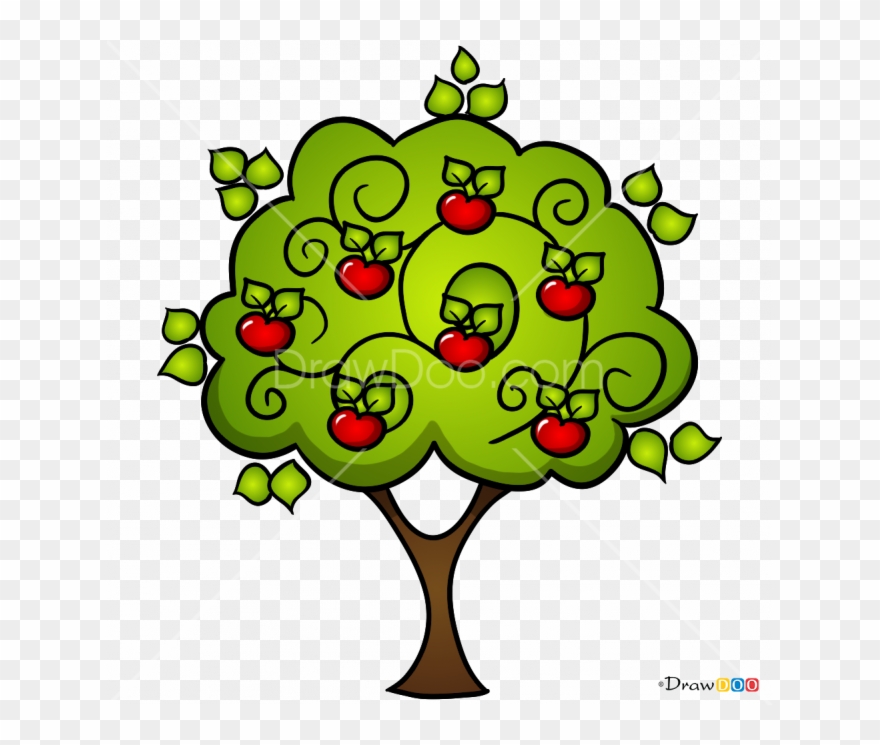 How To Draw Apple Tree, Trees.