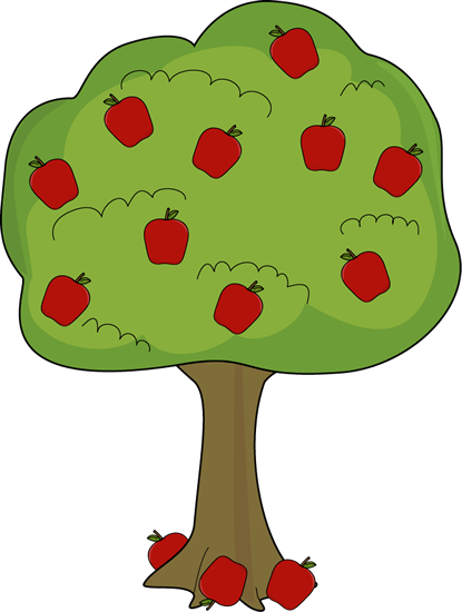 Apple Tree with Fallen Apples.