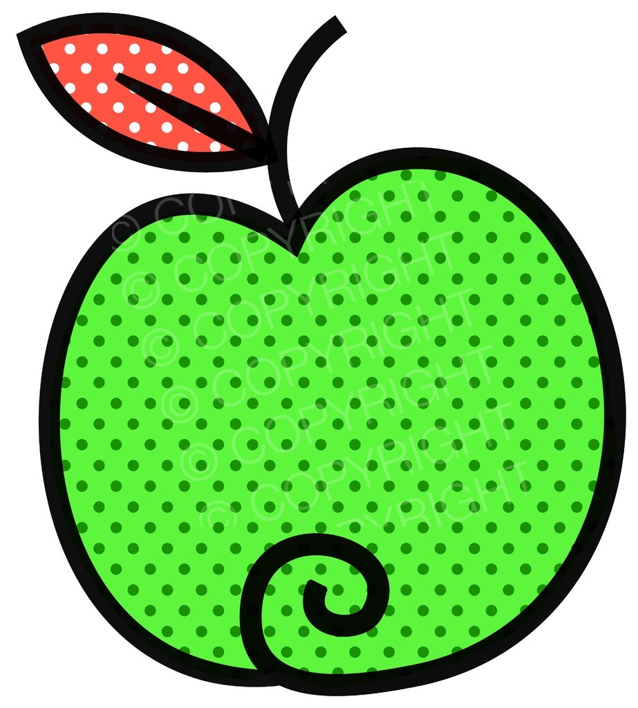 Polka Dot Apple Clipart.