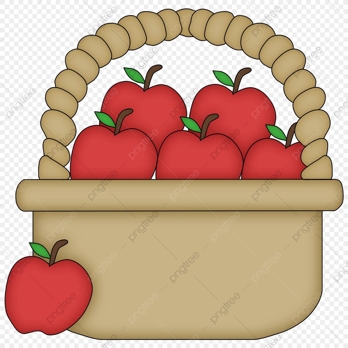 Basket Of Red Apples, Basket, Red Apple, Cartoon PNG Transparent.