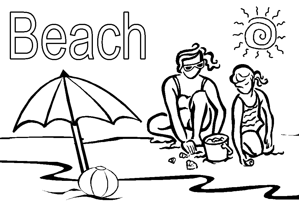 Beach Clip Art Black And White Group (+), HD Clipart.