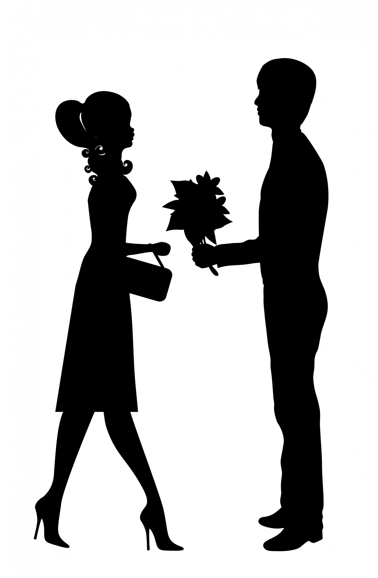 Romantico giovane coppia Clipart Immagine gratis.