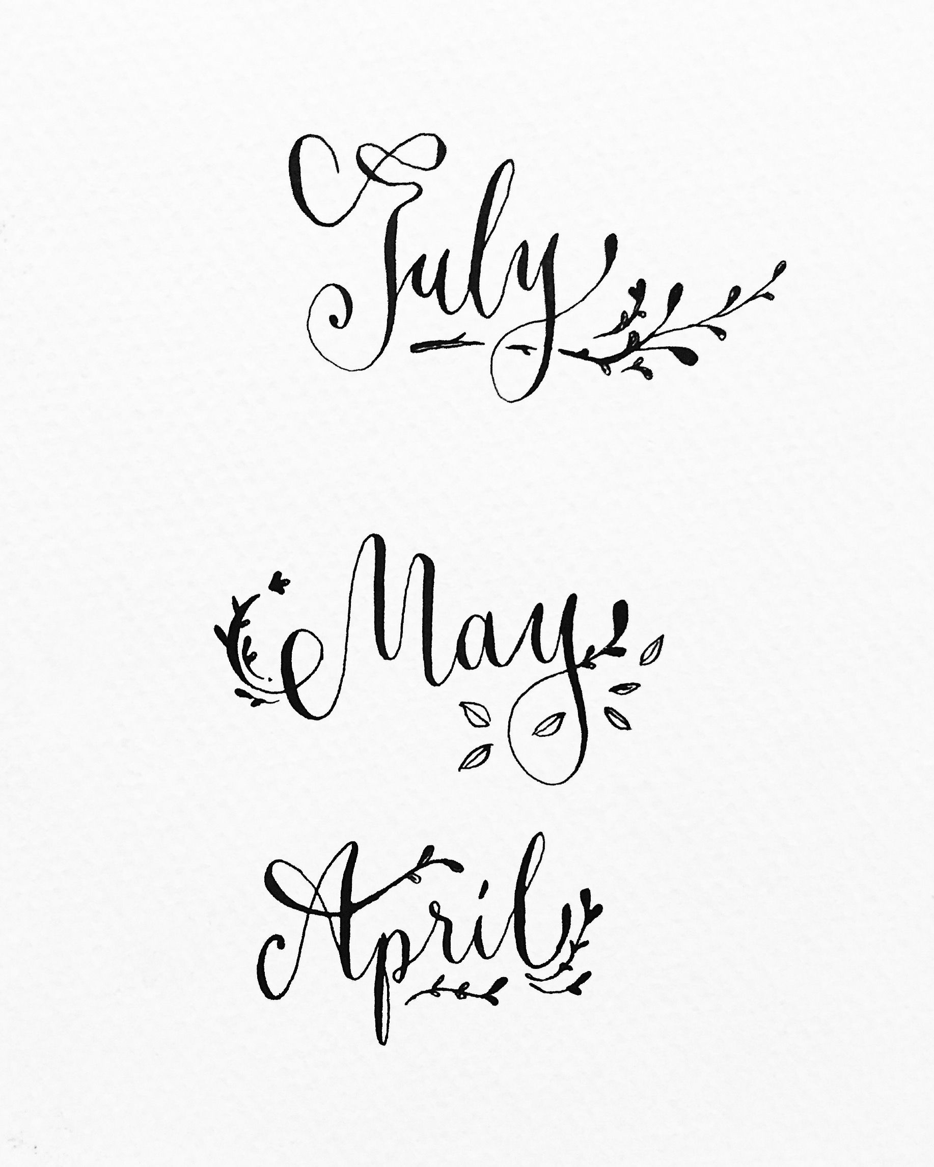 month #july #may #april #calligraphy #typography.