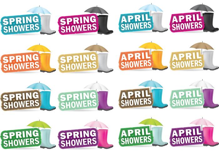 April Spring Showers Vectors.