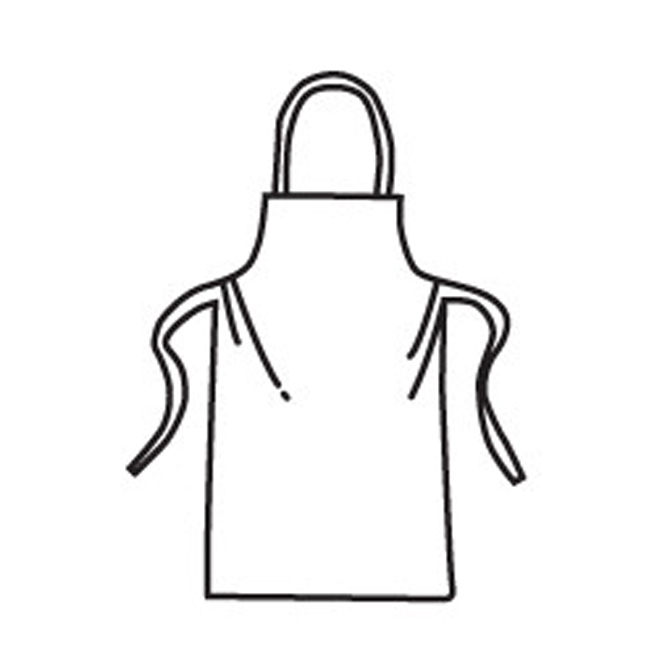 black and white clipart of an apron