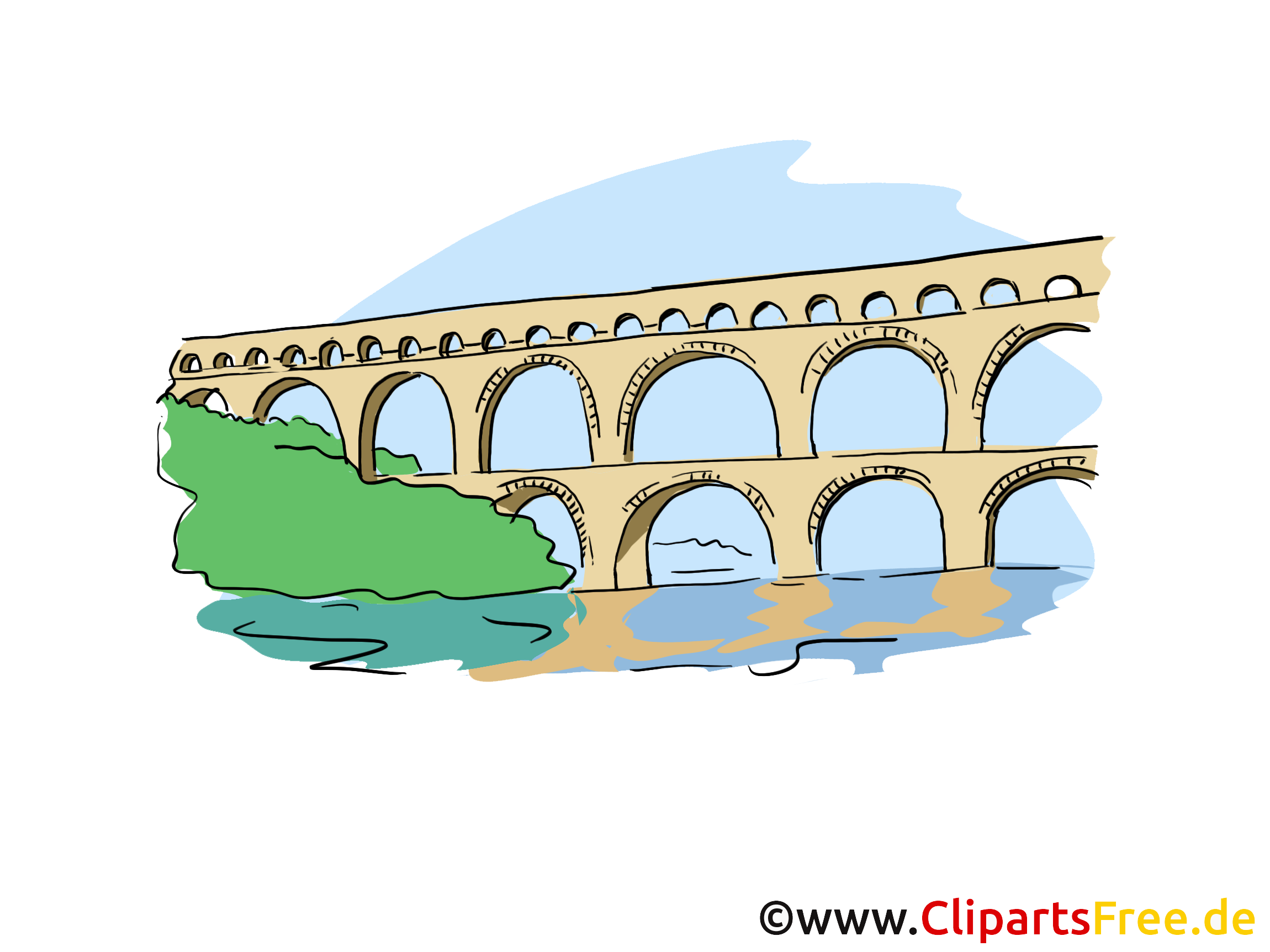 Aqueduct Clip Art, Bild, Cartoon.