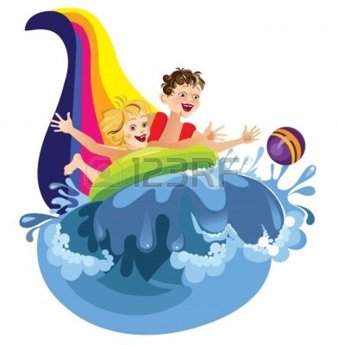Clip Art Vacation Water Park Clipart.