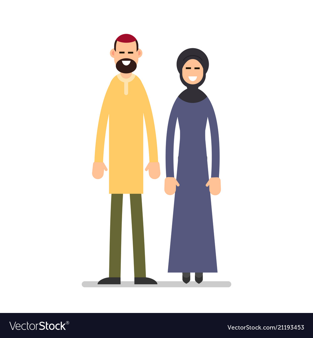 Arab couple arabic man and woman in traditional.