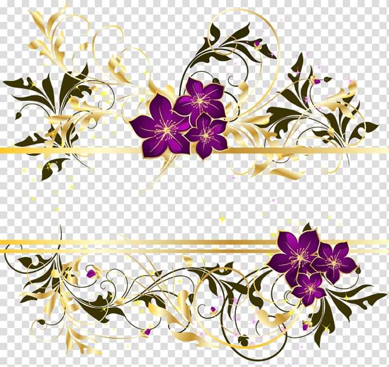 Arabesque Idea, gold floral transparent background PNG.