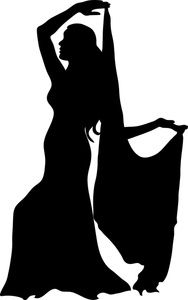 Belly Dancer Clipart Image: Silhouette of a Belly Dancer.