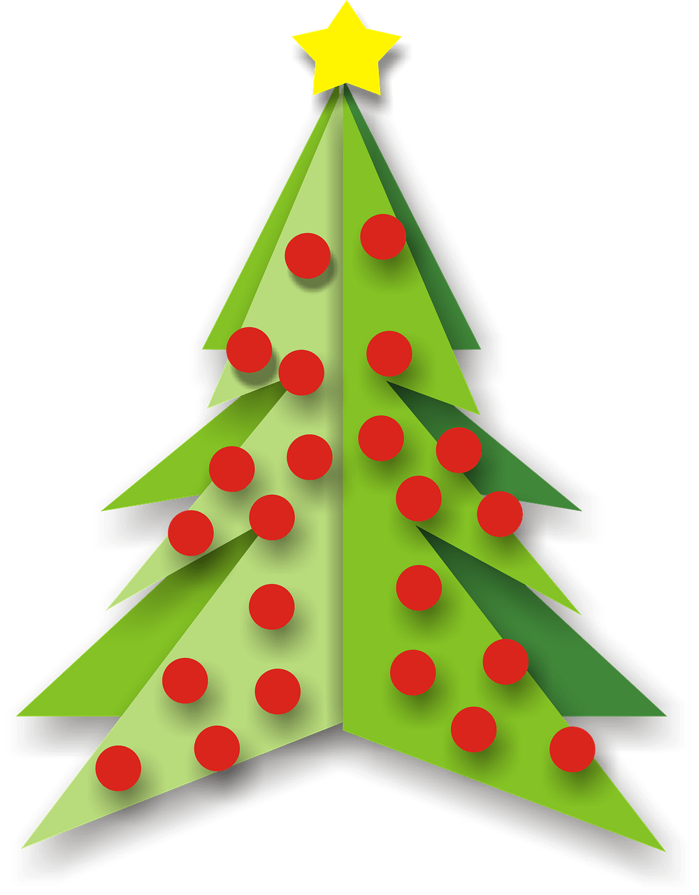 Árbol de Navidad con Bolas Rojas Clipart PNG transparente.