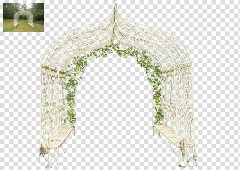 White metal scrolled gazebo, Arch Wedding , Flower arch door.