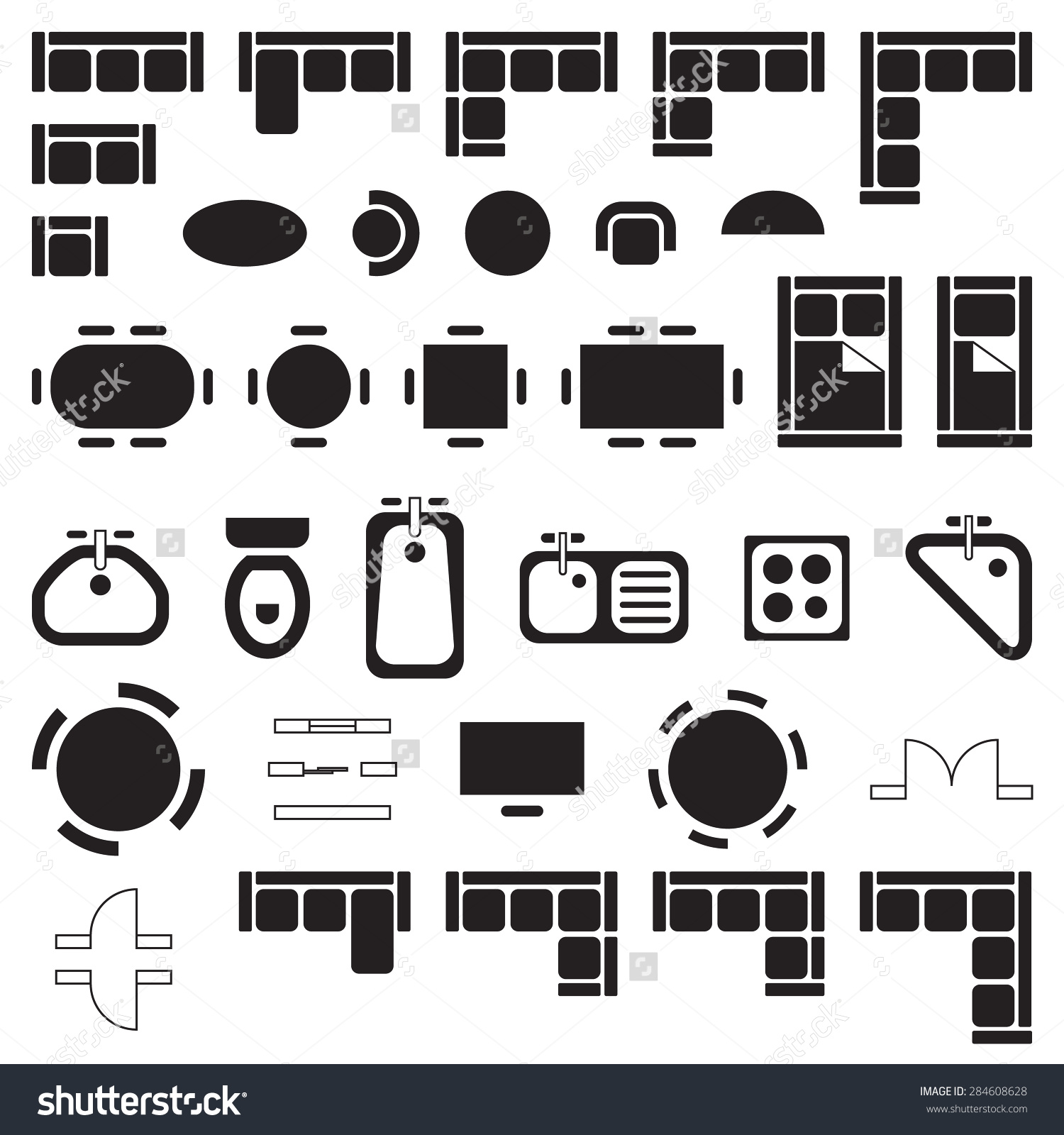 Architectural icons clipart.