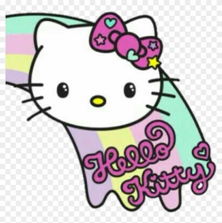 Hellokitty Kitty Kawaii Rainbow Arcoiris Pastel.