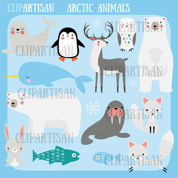 Arctic Animals Clip Art, Polar Animals.