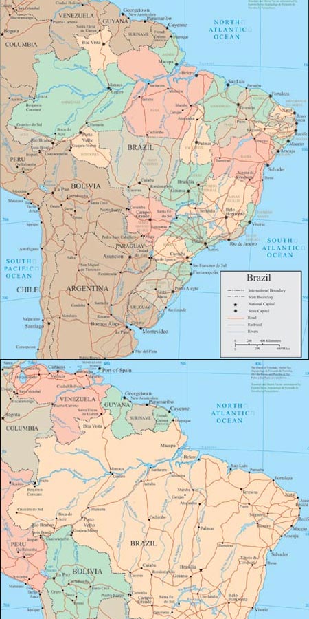 Brazil vector map.