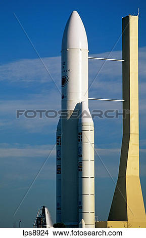 Stock Photo of ariane 5 satellite launcher rocket at cite de l.