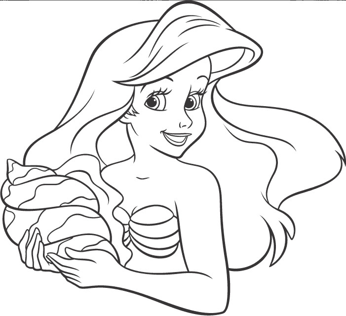 Ariel Black And White Clipart.