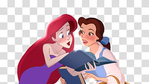 Ariel and Belle transparent background PNG clipart.