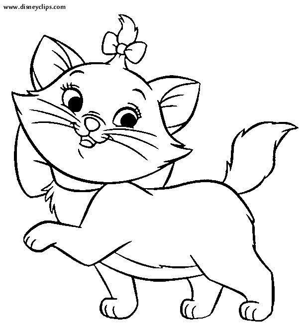 Disney Aristocats Marie Coloring Pages free image.