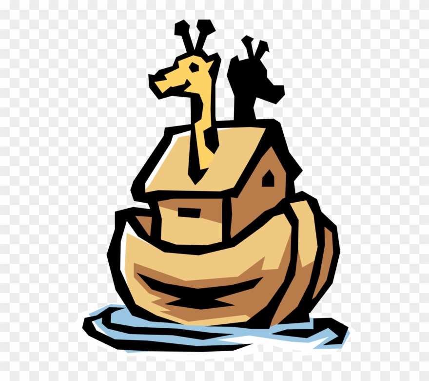Vector Illustration Of Noah\'s Ark From Genesis Flood.