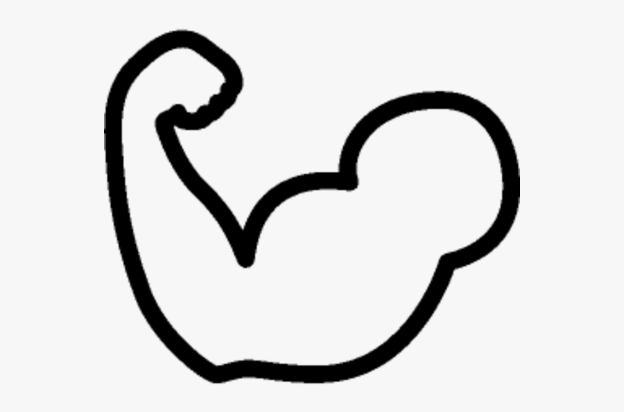 Muscle Arm Black And White Clipart.