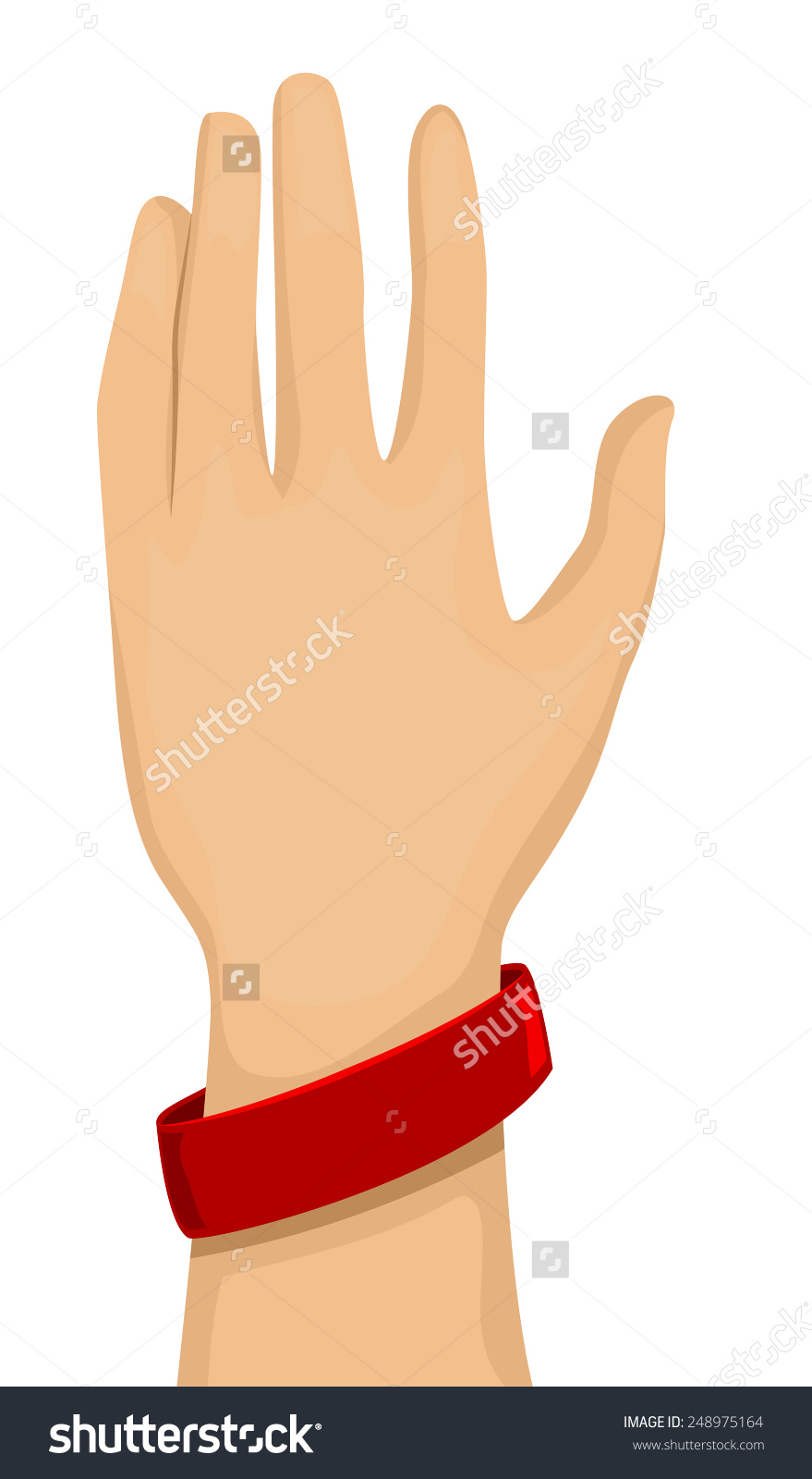 Cropped Illustration Arm Wearing Red Baller Stock Vector 248975164.