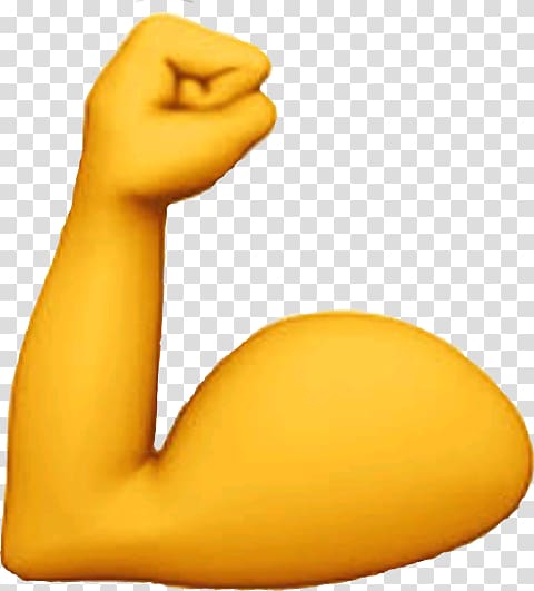 Emoji domain Biceps Arm Muscle, Emoji transparent background.