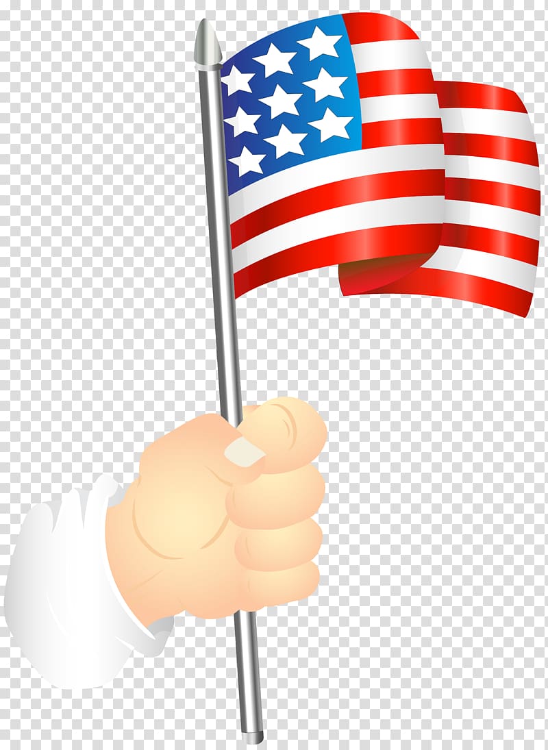 Flag of the United States , Hand with an American Flag.