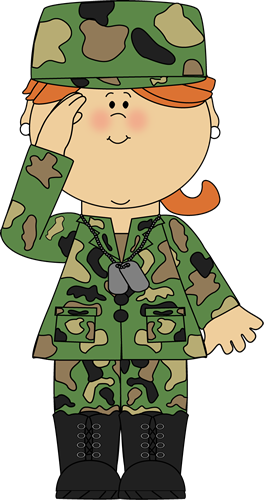 Military Girl Saluting Clip Art.