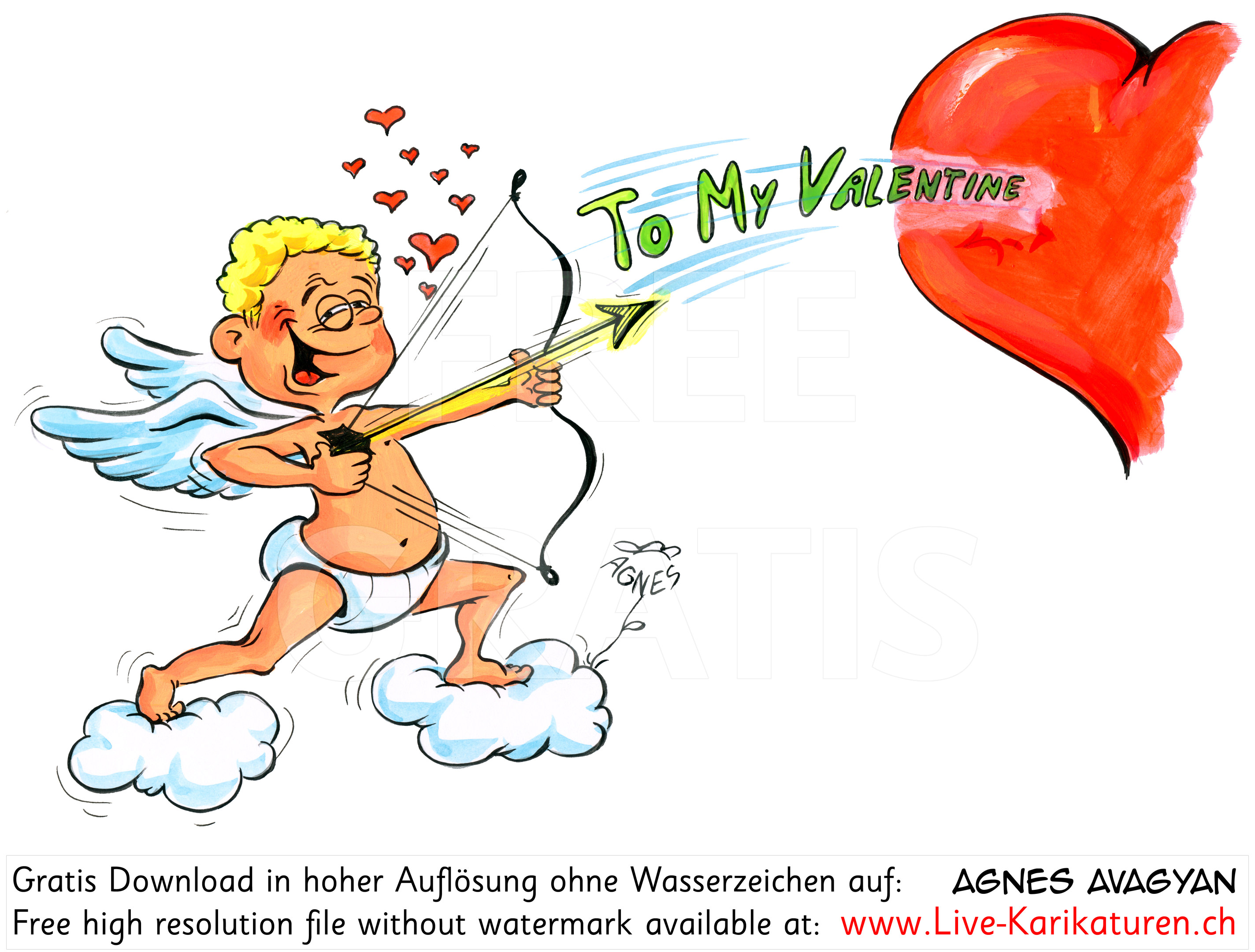 Valentinstag To my Valentine Amor Pfeil.