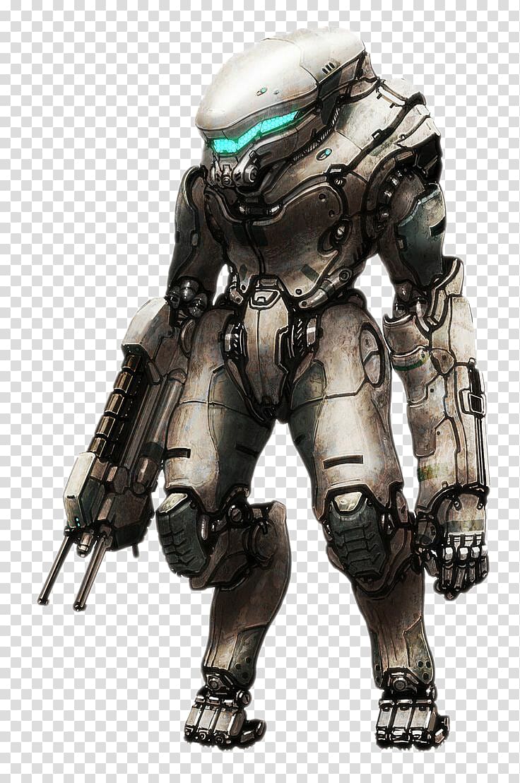 Powered exoskeleton Armour Robot Art, Future armored robot.