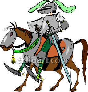 Armored Man On Horses Clipart.