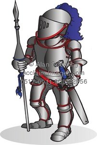 Clipart Illustration of Knight In Armour.