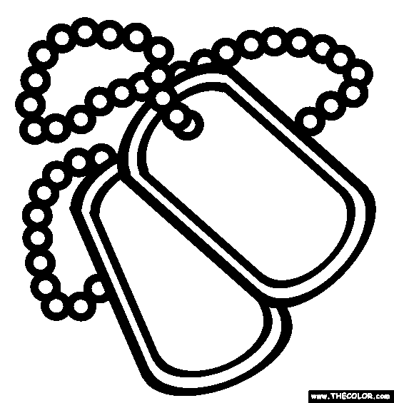 Dog Tag Coloring Page.