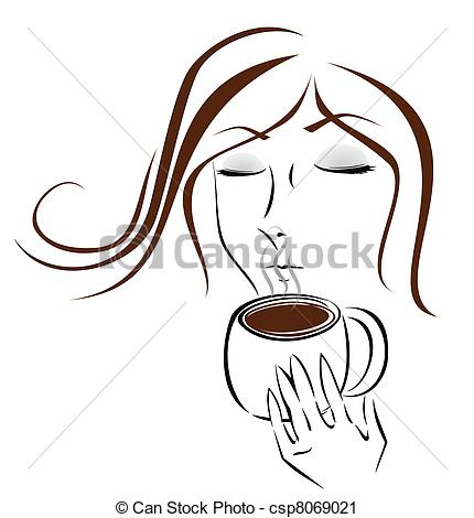 Vector Clip Art of The Smell Of Coffee.