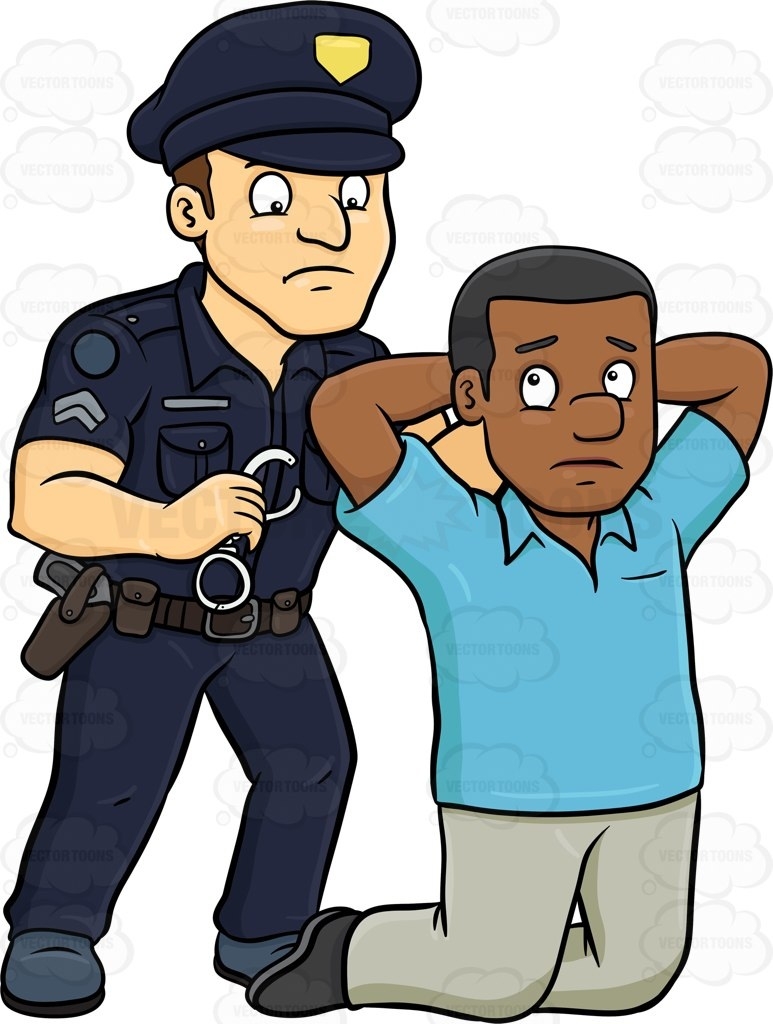 Black Man Getting Arrested Clipart.
